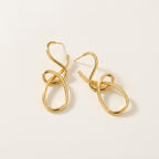 Sculptural Link Drop Earrings – Gold Tone