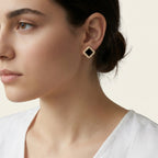 Square Pearl Frame Stud Earrings