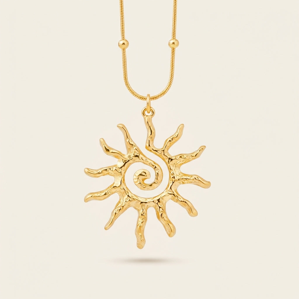 Sun Spiral Pendant Necklace
