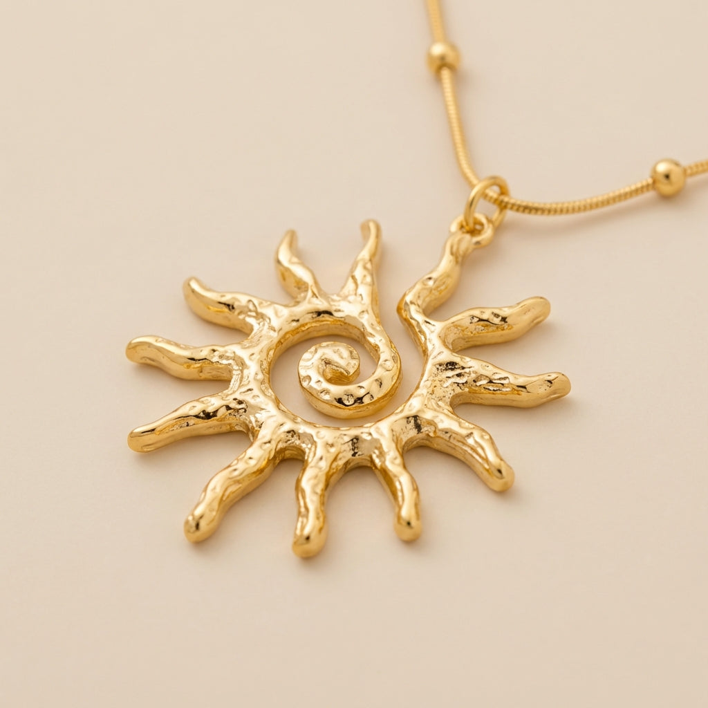 Sun Spiral Pendant Necklace