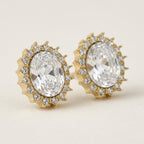 Oval Crystal Stud Earrings