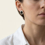 Oval Halo Cluster Stud Earrings