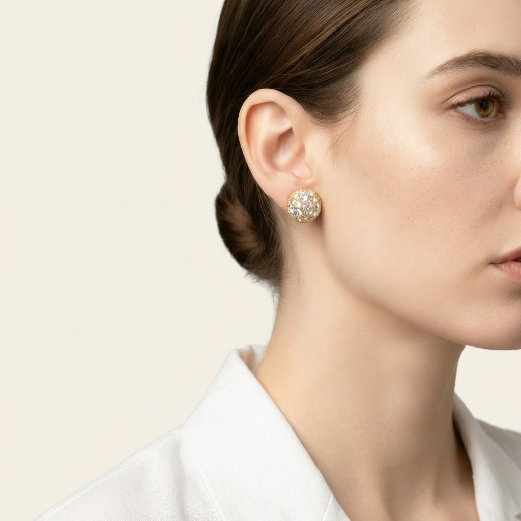 Pavé Sphere Magnetic Stud Earrings