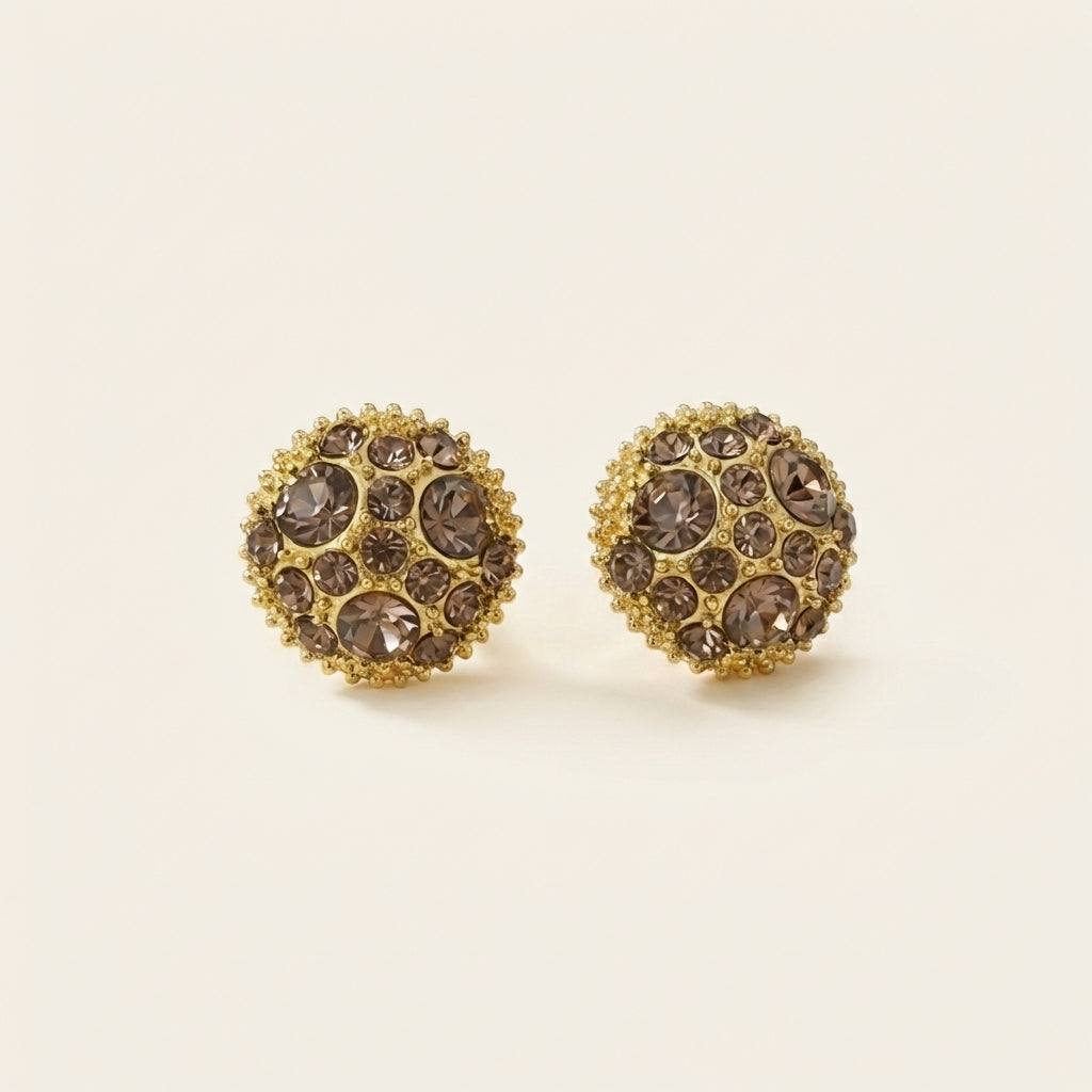 Dark Pavé Sphere Magnetic Stud Earrings