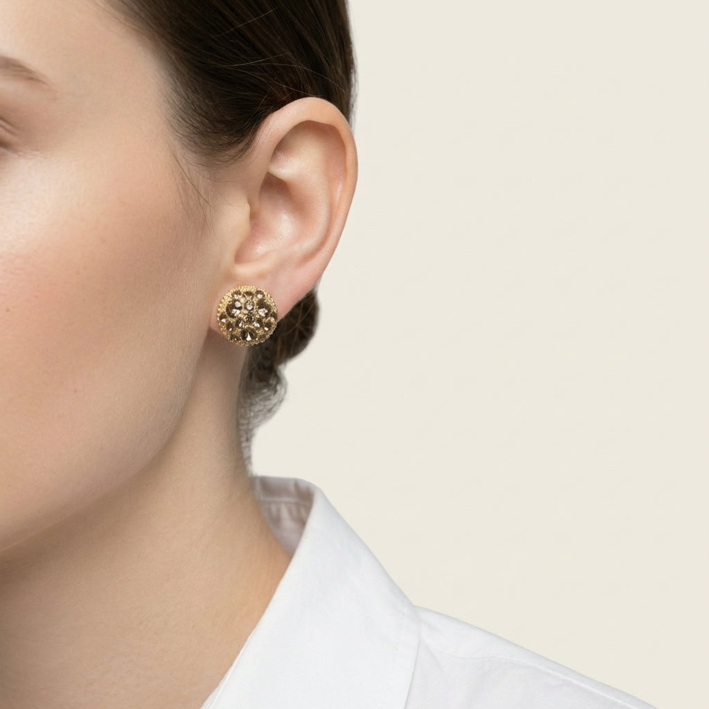 Dark Pavé Sphere Magnetic Stud Earrings