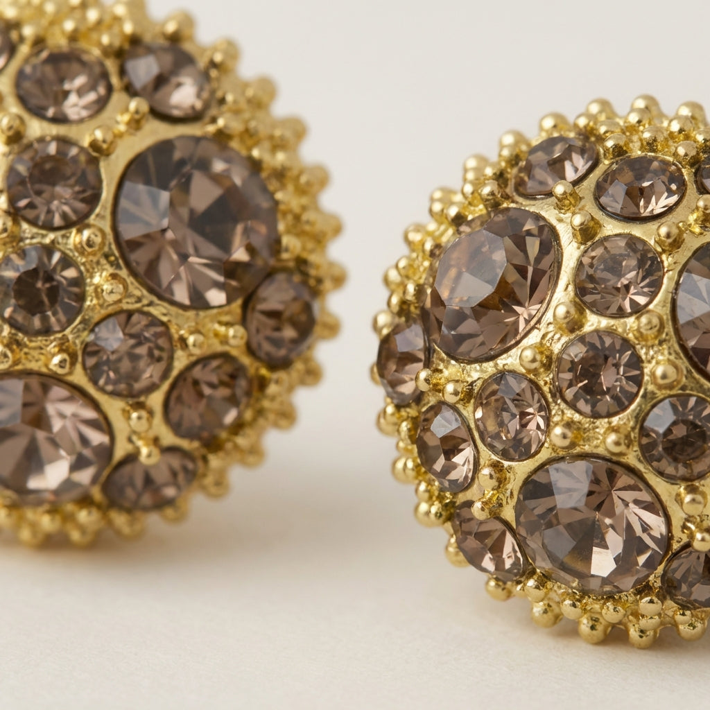 Dark Pavé Sphere Magnetic Stud Earrings