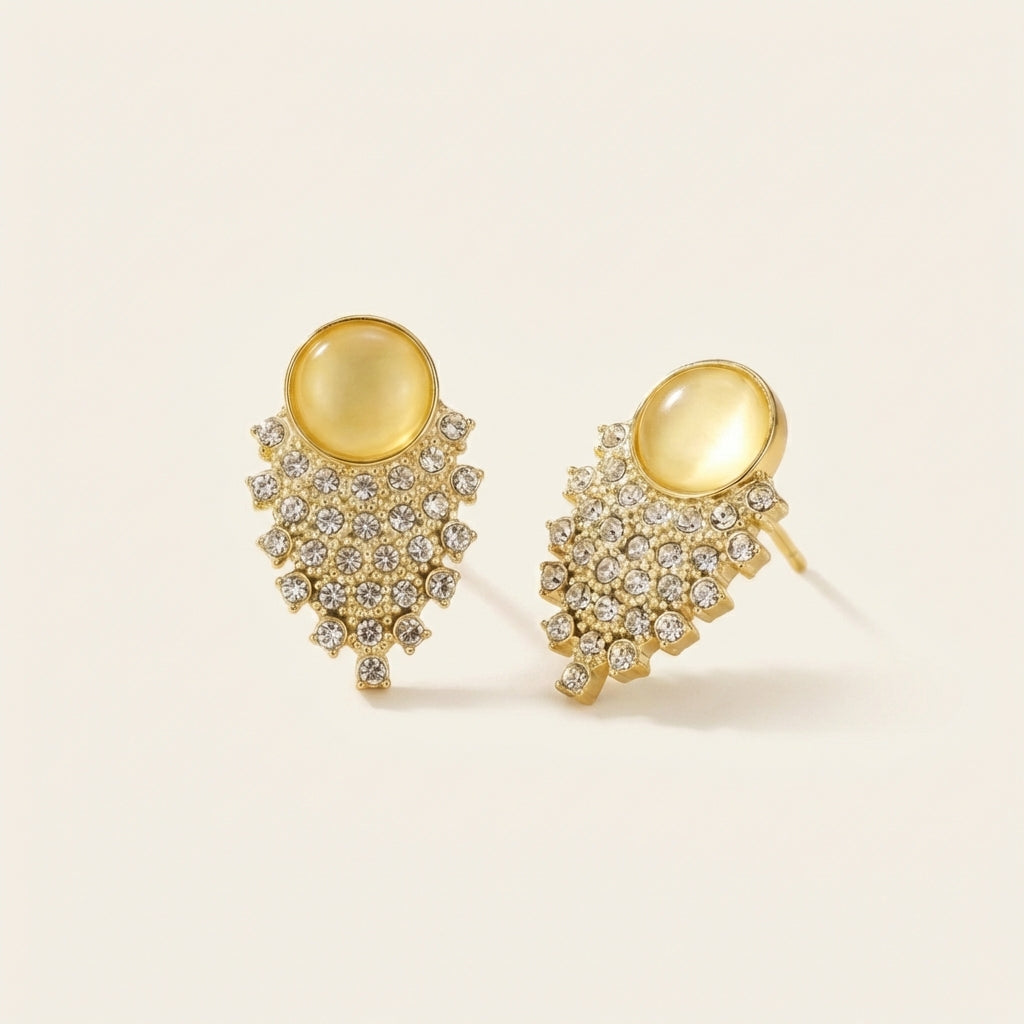 Round Pavé Cluster Stud Earrings