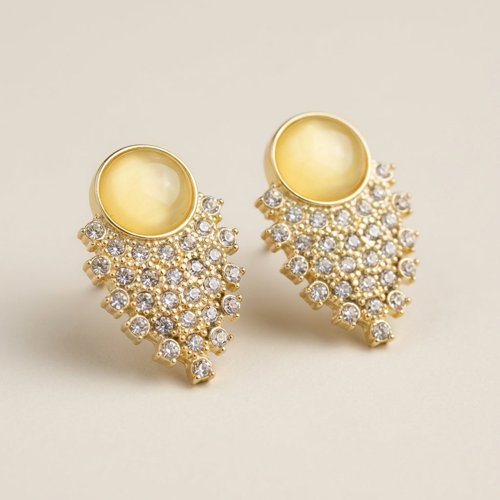 Round Pavé Cluster Stud Earrings