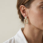 Geometric Pavé Drop Earrings