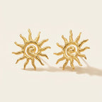 Sun Spiral Statement Stud Earrings