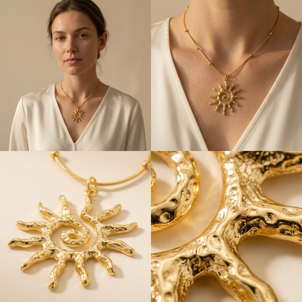 Sun Spiral Pendant Necklace